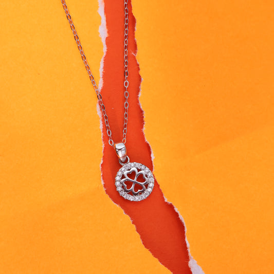 Four-Leaf Clover Silver Chain Pendant