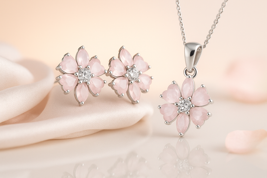 Blush Petal Pendant Set