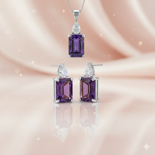 Amethyst Radiance Pendant Set