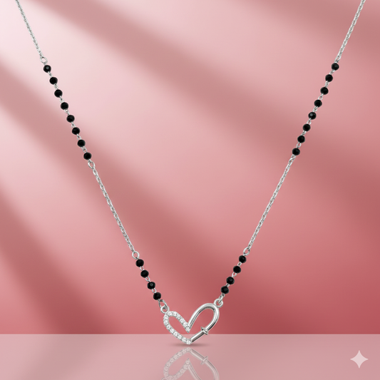 Open Heart Link Silver Mangalsutra