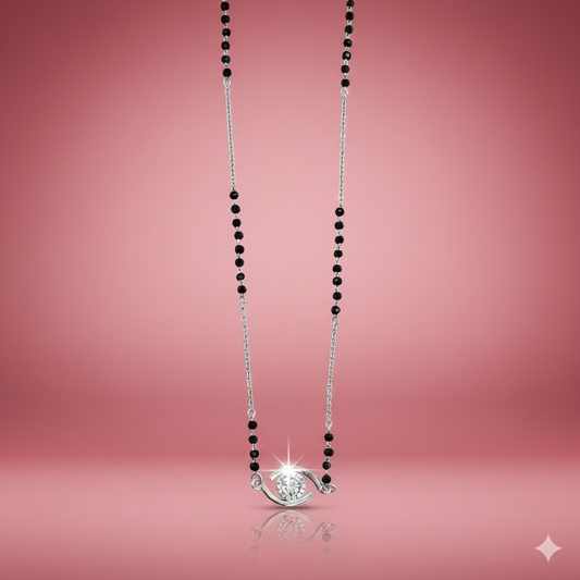 Fluid Orbit Silver Mangalsutra Pendant