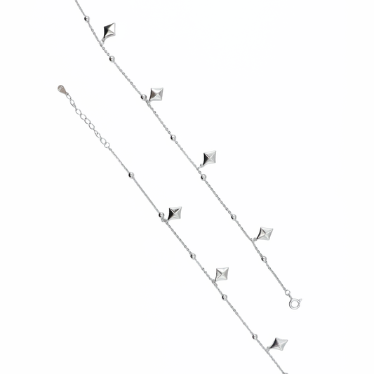 Dazzle Drop Sterling Silver Anklet