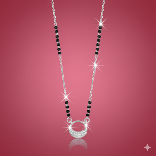 Crescent Aura Diamond Mangalsutra Necklace