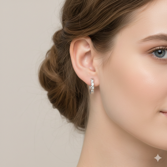 Aurevia Geometric Spark Hoop Earrings