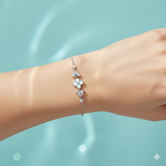 Opaline Flutter Silver Bracelet