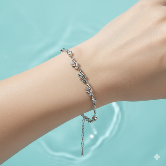 Verdant Vine Silver Bracelet