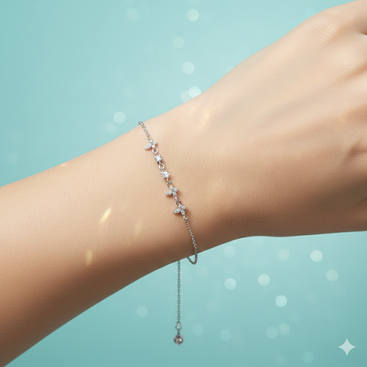 Flutterline Butterfly Sterling Silver Bracelet