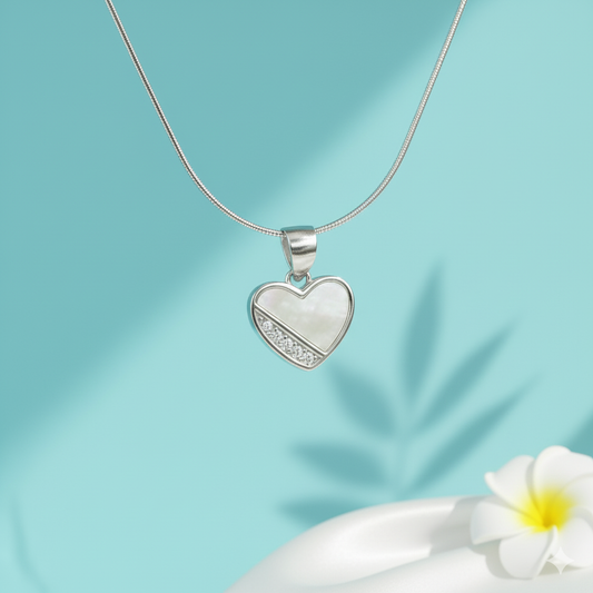 Mother of Pearl Duo Shine Heart Pendant
