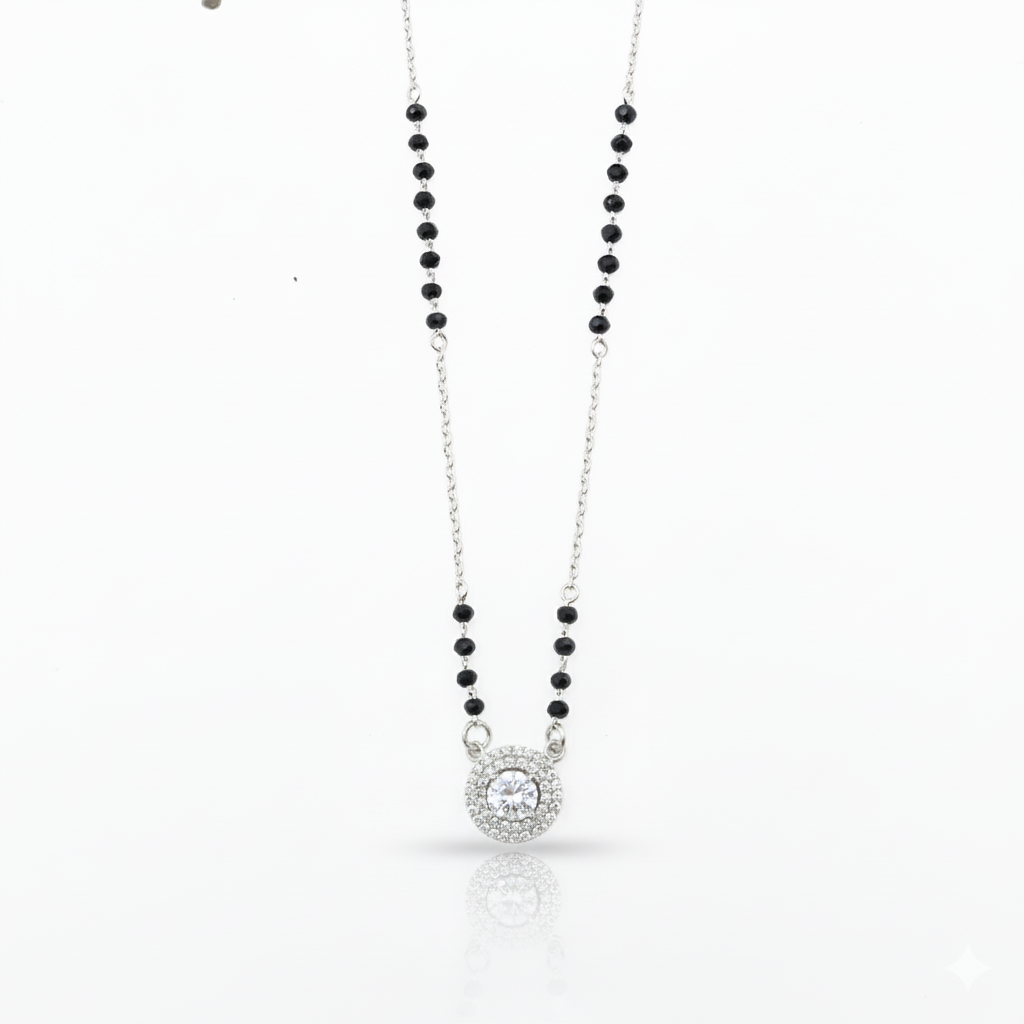 Halo Glow Sterling Silver Mangalsutra