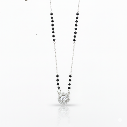 Halo Glow Sterling Silver Mangalsutra