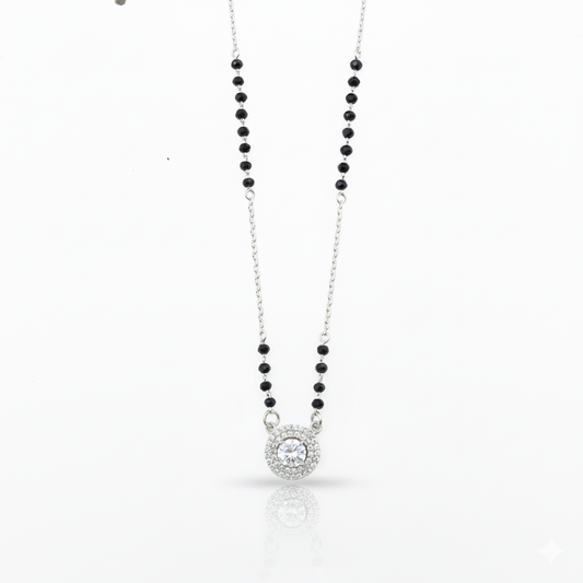 Halo Glow Sterling Silver Mangalsutra