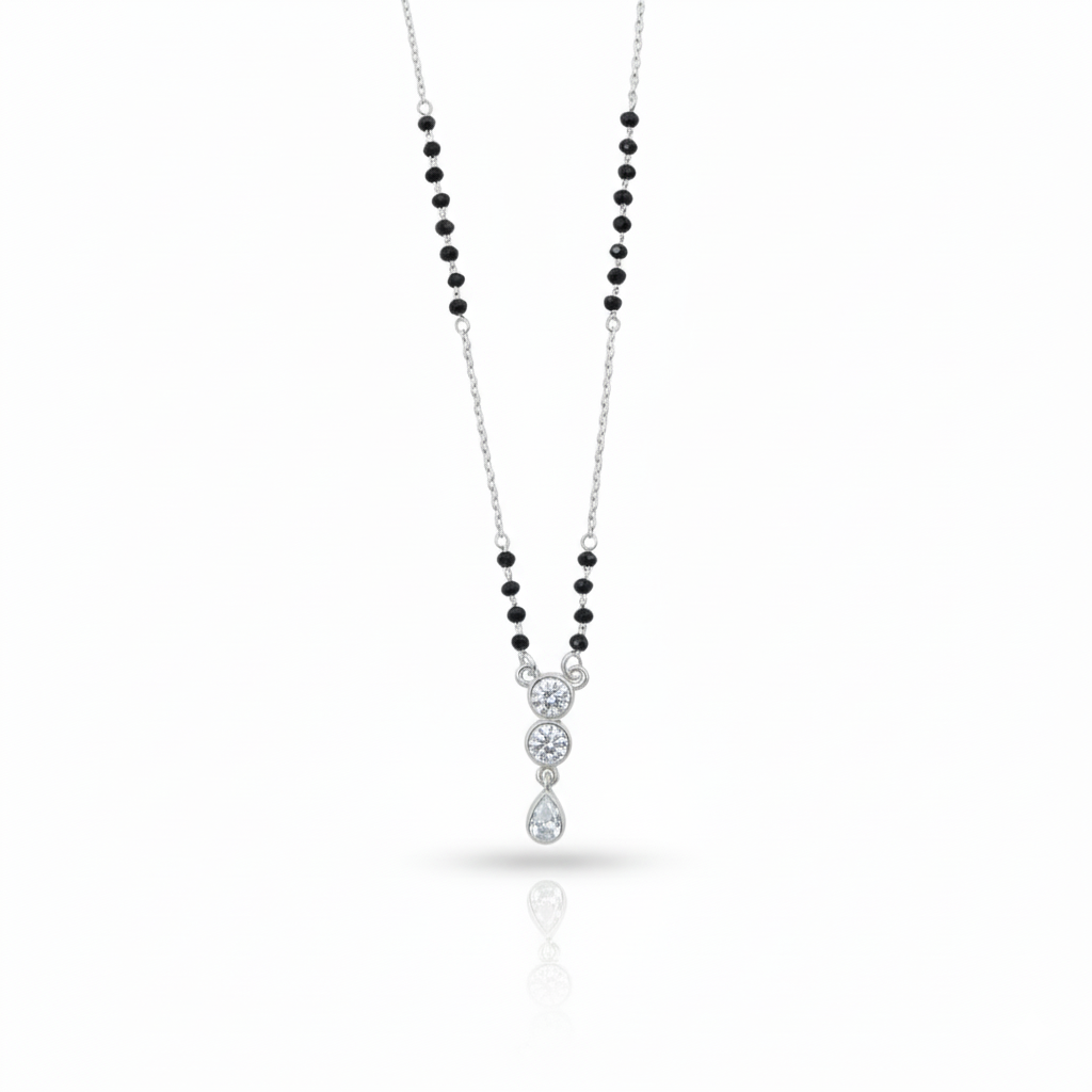 Trinity Drop Sterling Silver Mangalsutra