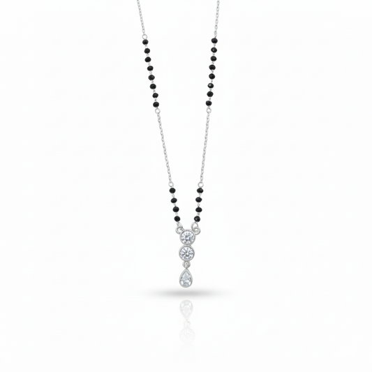 Trinity Drop Sterling Silver Mangalsutra