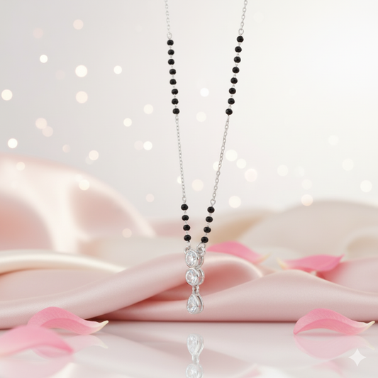 Trinity Drop Sterling Silver Mangalsutra