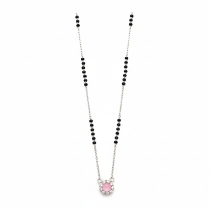 Pink Stone Mangalsutra Pendant Necklace