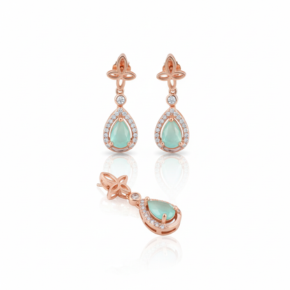 Aqua Bloom Pendant Set