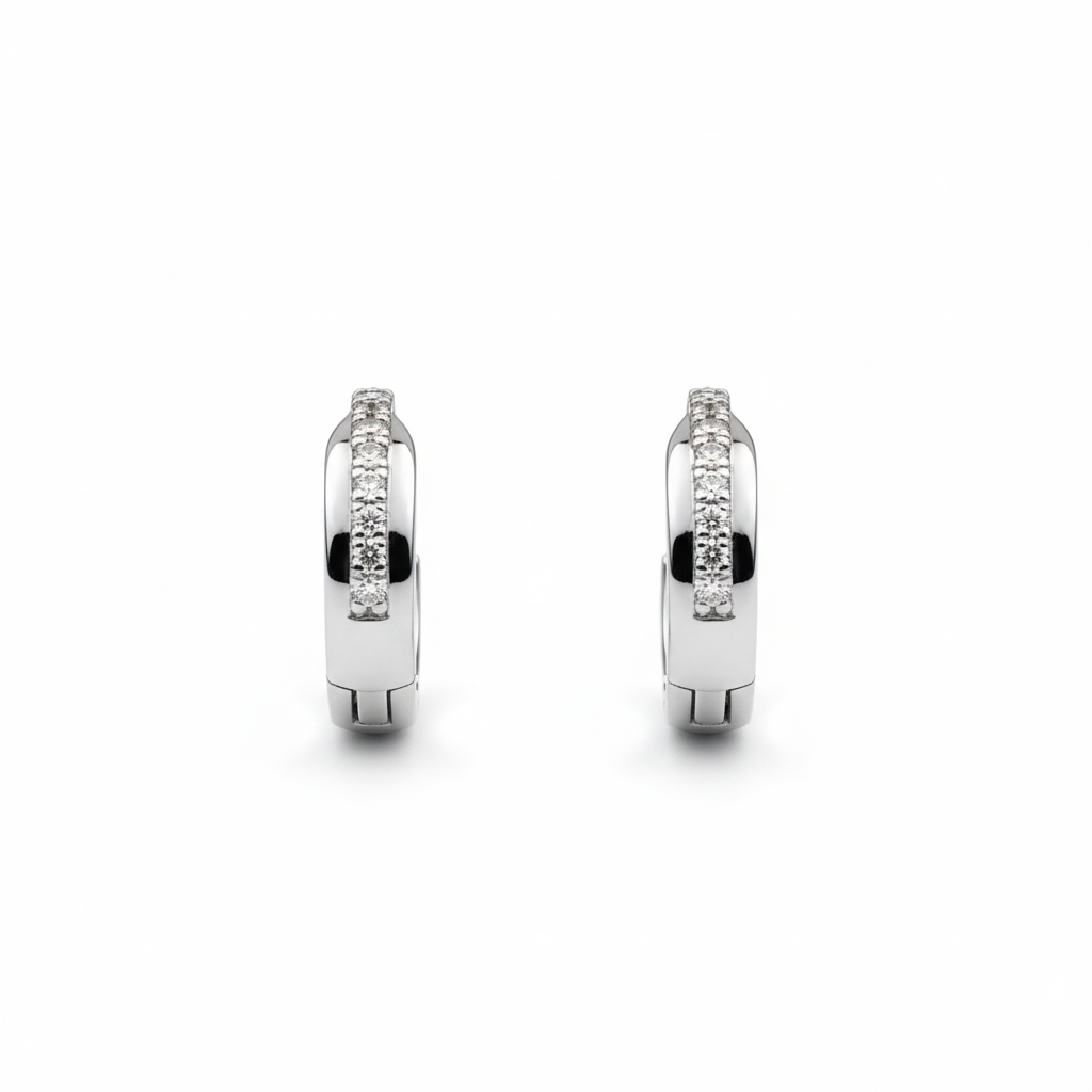 Crystal Line Hoop Earrings