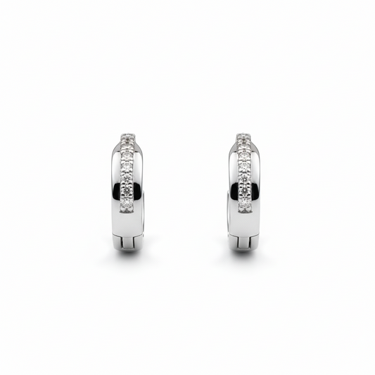 Crystal Line Hoop Earrings
