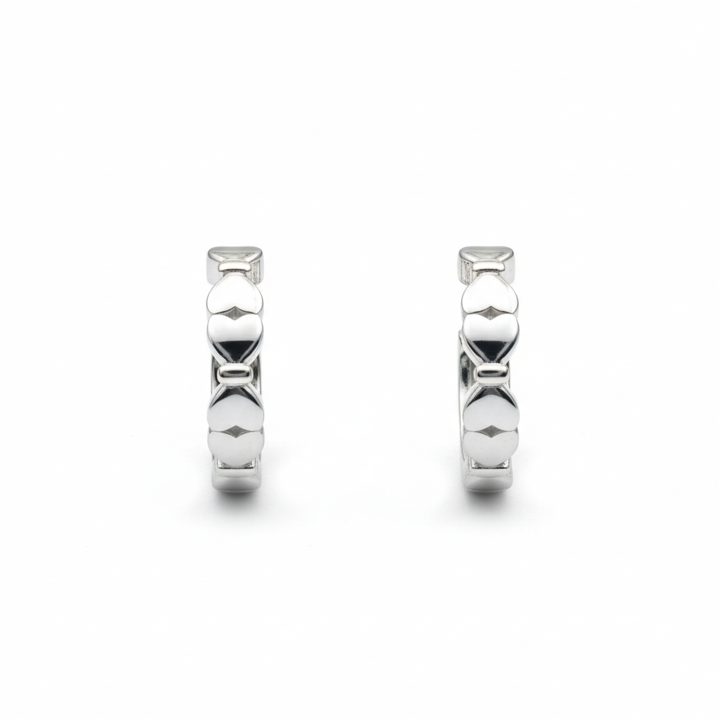 Heart Link Hoop Earrings
