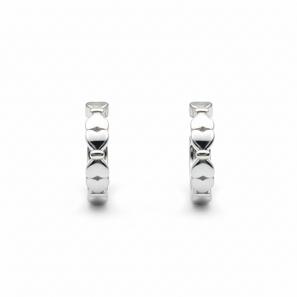 Heart Link Hoop Earrings