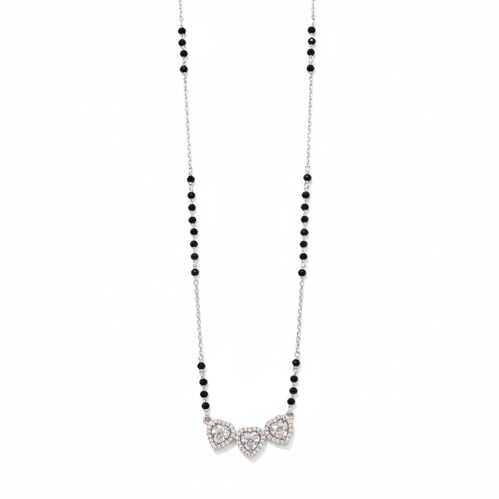 Trilight Hearts Sterling Silver Mangalsutra