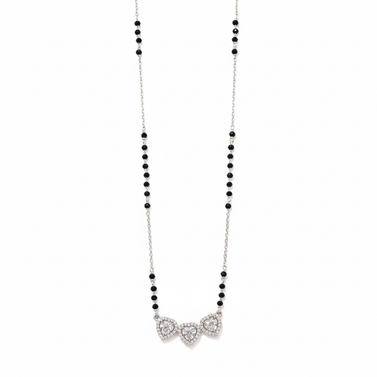 Trilight Hearts Sterling Silver Mangalsutra