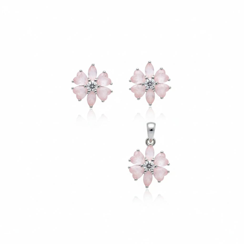 Blush Petal Pendant Set