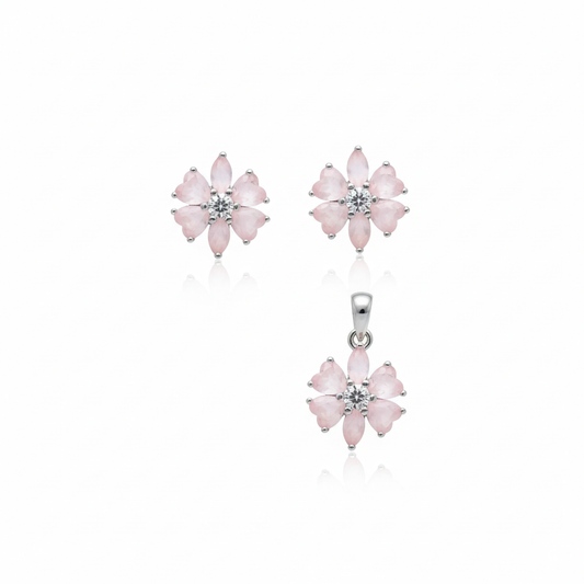 Blush Petal Pendant Set