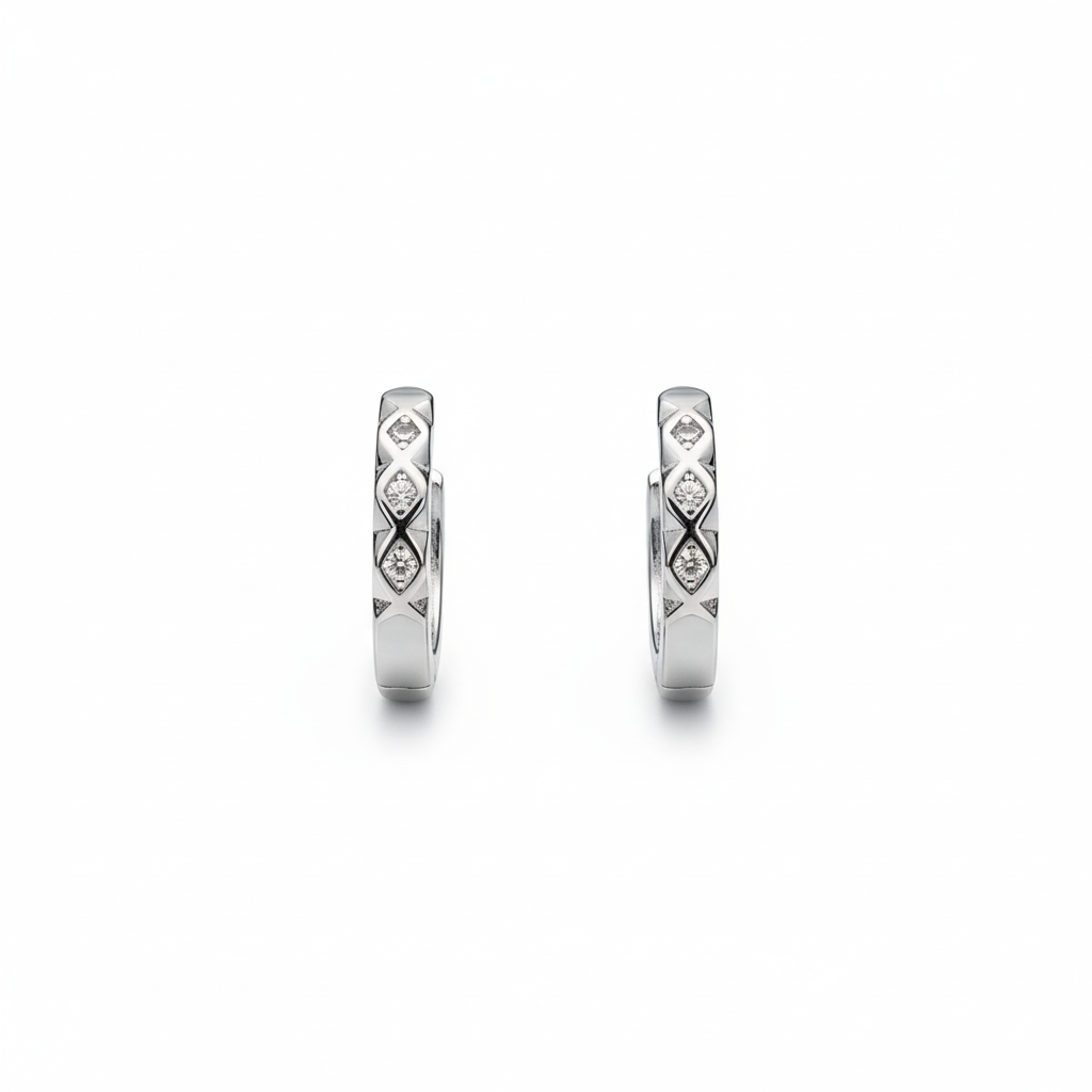 Aurevia Geometric Spark Hoop Earrings