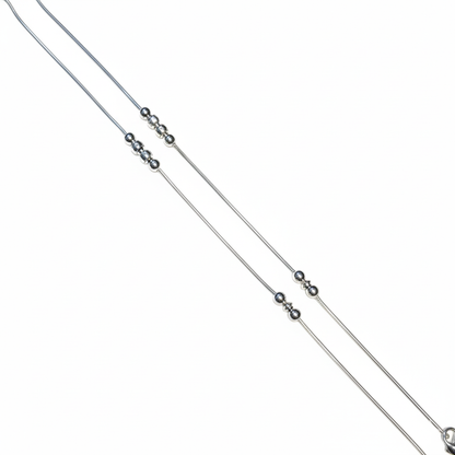 Orbit Beaded Silver Anklet