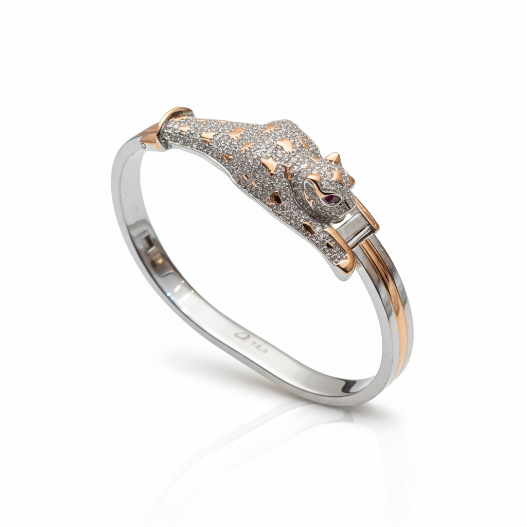 Panther Luxe Sterling Silver Kada