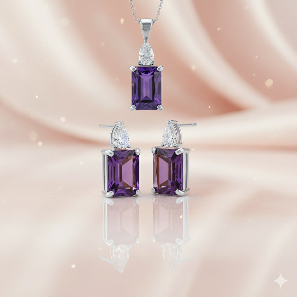 Amethyst Radiance Pendant Set