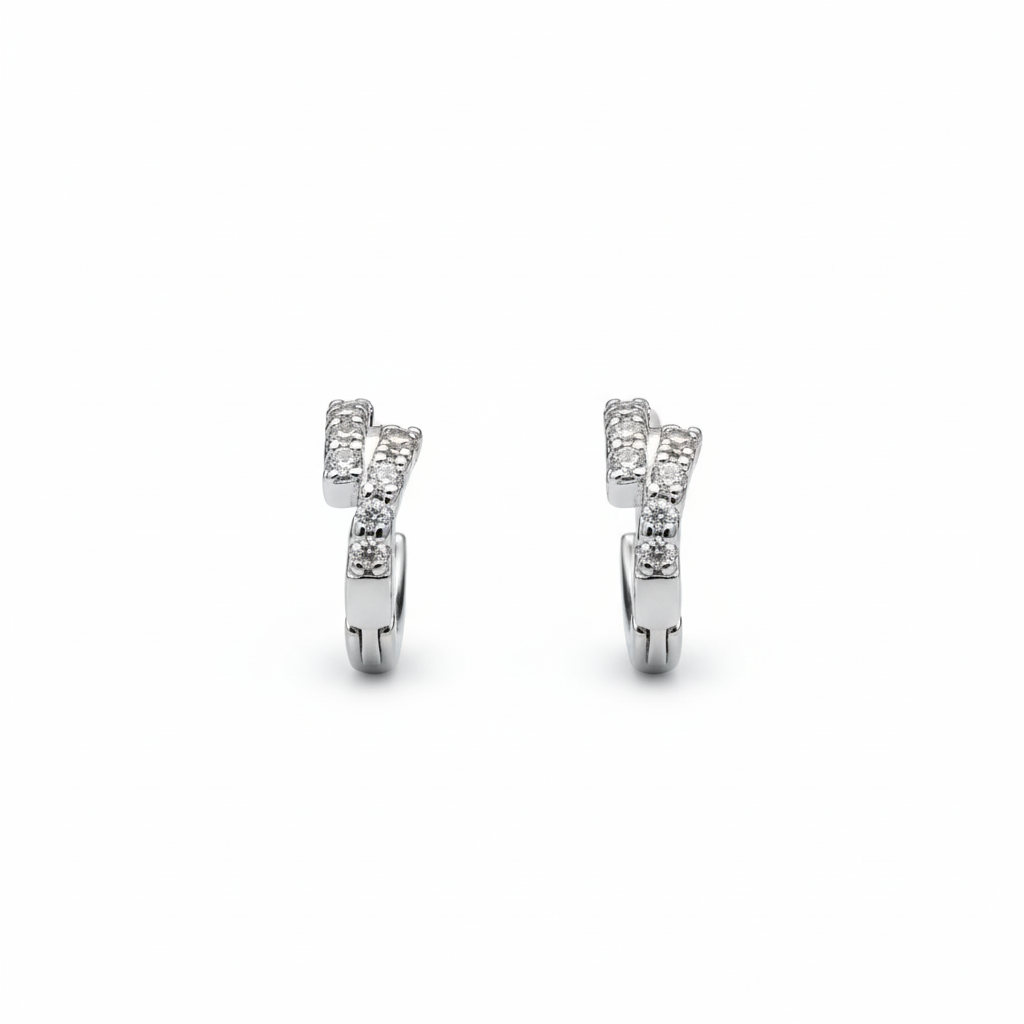 Twisted Pavé Hoop Earrings