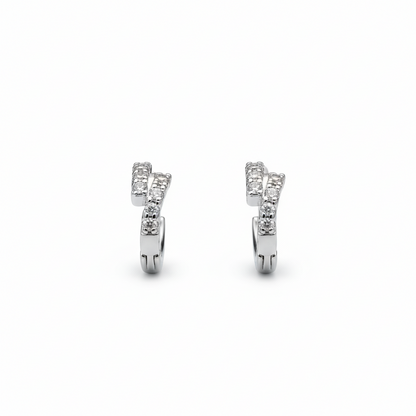Twisted Pavé Hoop Earrings