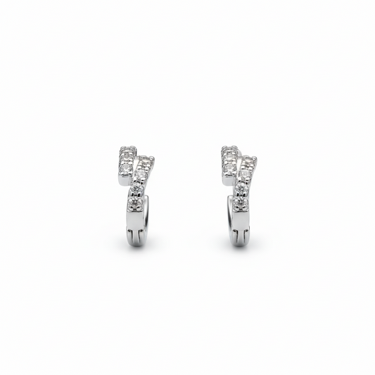 Twisted Pavé Hoop Earrings