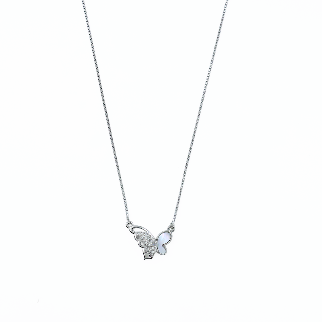 Shimmering Wings Silver Chain Pendant