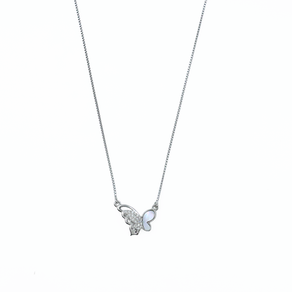 Shimmering Wings Silver Chain Pendant