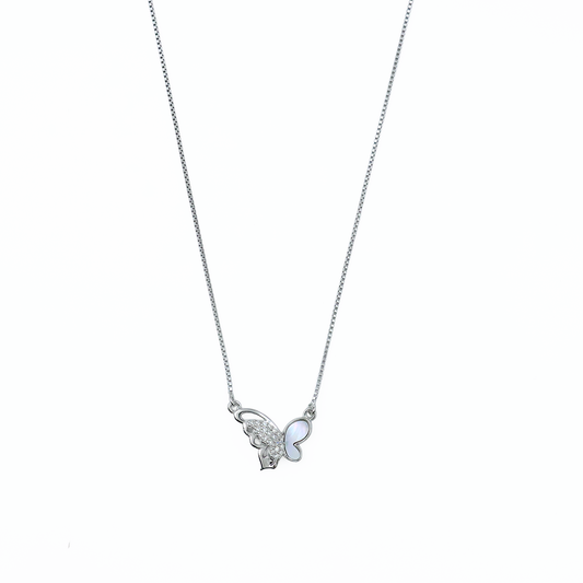 Shimmering Wings Silver Chain Pendant