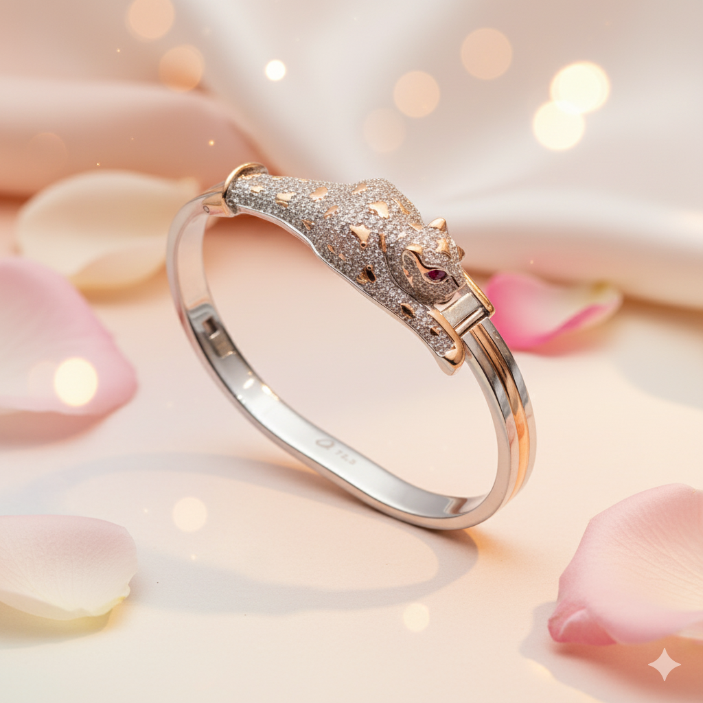Panther Luxe Sterling Silver Kada