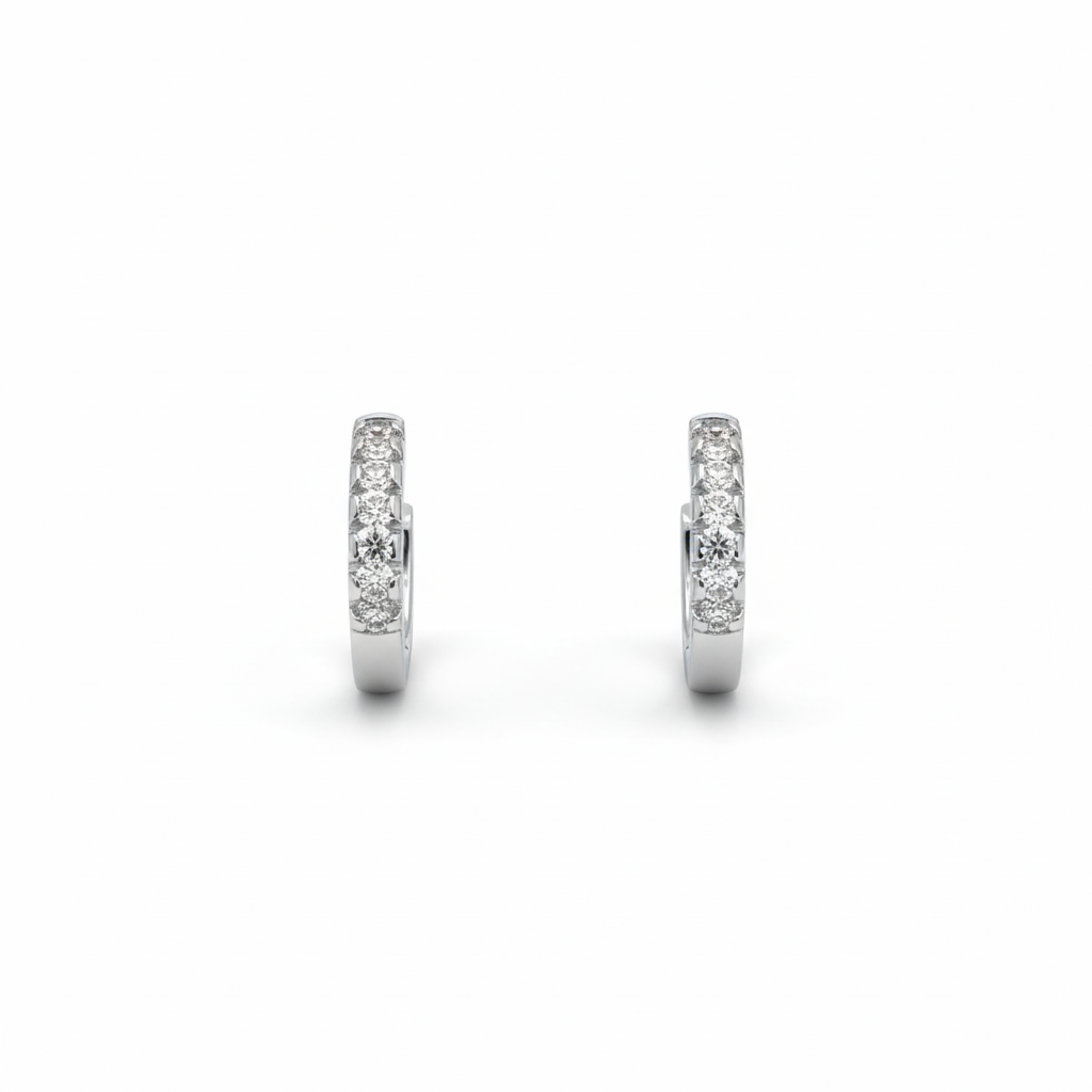 Classic Diamond Pavé Hoop Earrings