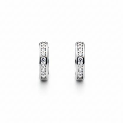 Radiant Line Pavé Hoop Earrings