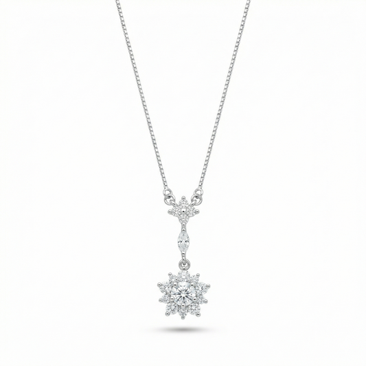 Sparkling Floral Drop Chain