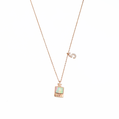 Rose Silver Perfume Bottle Charm Silver Chain Pendant