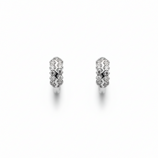 Zigzag Luxe Pavé Hoop Earrings