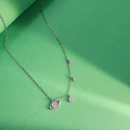 Evil Eye Inspired Sterling Silver Pendant Chain