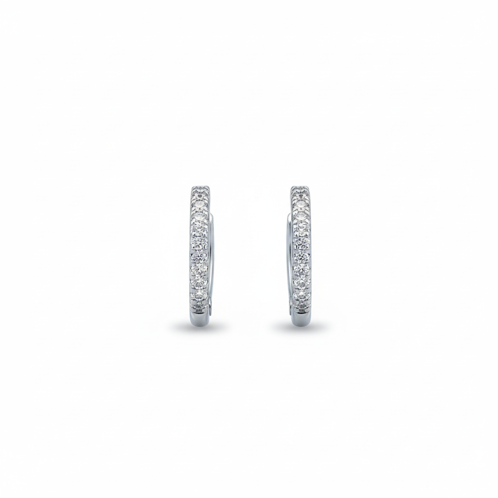 Slim Radiance Pavé Hoop Earrings