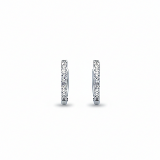 Slim Radiance Pavé Hoop Earrings