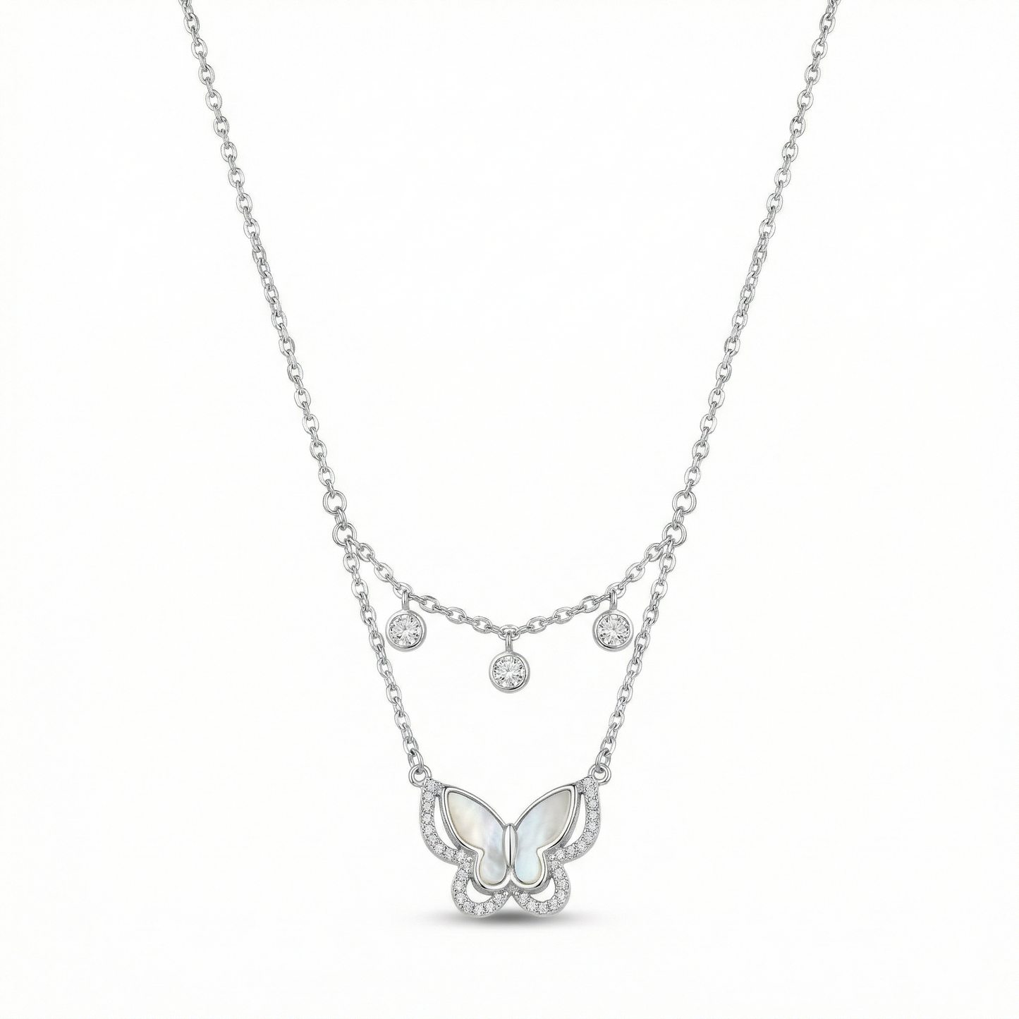Dual Layer Butterfly Charm Chain