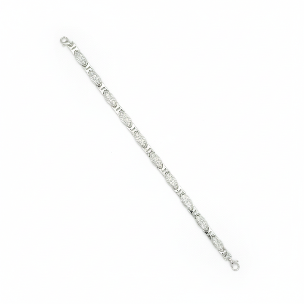 Sterling Silver Men's Oval Link Bracelet