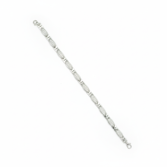 Sterling Silver Men's Oval Link Bracelet